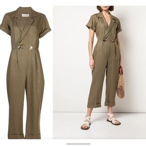 Nicholas “Rumi” Linen jumpsuit in Olive